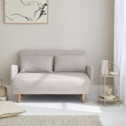 Sweeek - 2-Seater Convertible Sofa Bed With Reclining Backrest Panam Beige