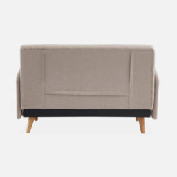 Sweeek - 2-Seater Convertible Sofa Bed With Reclining Backrest Panam Beige - thumbnail 5