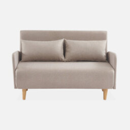 Sweeek - 2-Seater Convertible Sofa Bed With Reclining Backrest Panam Beige - thumbnail 4