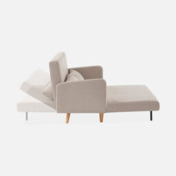 Sweeek - 2-Seater Convertible Sofa Bed With Reclining Backrest Panam Beige - thumbnail 8