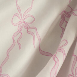 Ohs Bow Lattice Bedding Set Microfibre Reversible Duvet Cover With Pillowcase, Pink/white - Single - thumbnail 4