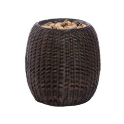 Solar Powered Water Weave Fountain - Hand-Painted Rattan Bowl Outdoor Garden Water Feature With Pebbles - H43 X 40Cm Diameter - thumbnail 2