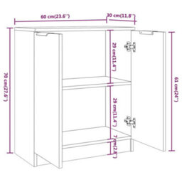 Berkfield Sideboard Grey Sonoma 60X30X70 Cm Engineered Wood - thumbnail 7