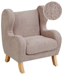 Wyld And Coco Taupe Bouclé Armchair For Children With Armrests - Modern Nursery Chair - thumbnail 3
