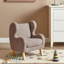 Wyld And Coco Taupe Bouclé Armchair For Children With Armrests - Modern Nursery Chair - thumbnail 2