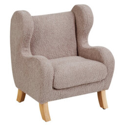 Wyld And Coco Taupe Bouclé Armchair For Children With Armrests - Modern Nursery Chair - thumbnail 4
