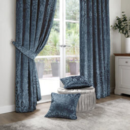 Curtina Trinity Jacquard Blue Filled Cushion - thumbnail 2