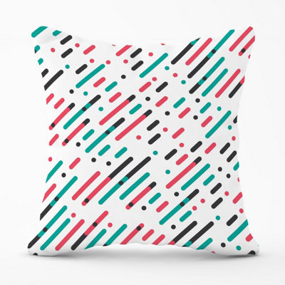 Warren Reed Designer Overlapping Coloured Diagonal Lines Outdoor Cushion 45Cm X 45Cm - image 1