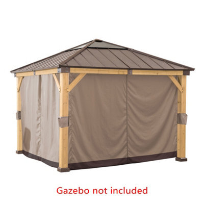 Replacement Curtain For Sunjoy Cedar Wood Gazebo - 336Cm X 336Cm, Khaki - image 1