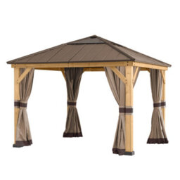 Replacement Curtain For Sunjoy Cedar Wood Gazebo - 336Cm X 336Cm, Khaki - thumbnail 2