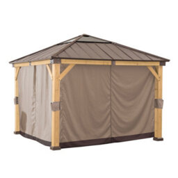 Replacement Curtain For Sunjoy Cedar Wood Gazebo - 336Cm X 336Cm, Khaki - thumbnail 3