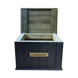 Bespoke Outdoor Wooden Outdoor Shoe Boot Box Black Ash - thumbnail 4