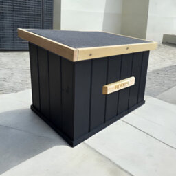 Bespoke Outdoor Wooden Outdoor Shoe Boot Box Black Ash - thumbnail 1