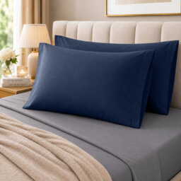 Moonlight Bedding Pillowcase Pack Of 2-Envelope Closure Super Soft Brushed Microfiber Standard Pillow Cover(Navy,50X75 Cm) - thumbnail 8