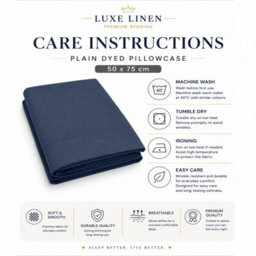 Moonlight Bedding Pillowcase Pack Of 2-Envelope Closure Super Soft Brushed Microfiber Standard Pillow Cover(Navy,50X75 Cm) - thumbnail 6
