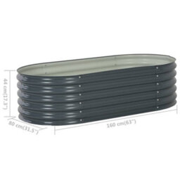Berkfield Garden Raised Bed 160X80X44 Cm Galvanised Steel Grey - thumbnail 8