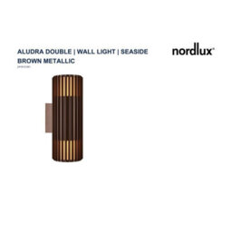 Nordlux Aludra Outdoor Aluminium Wall Light Coastal/marine Safe Brown,mains - thumbnail 6