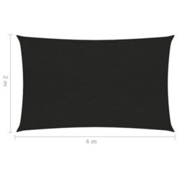 Berkfield Sunshade Sail 160 G/m2 Black 2X4 M Hdpe - thumbnail 6