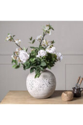 Tiber Stone Ceramic Vase, Modern Minimalist Home Decor, Floral Arrangement - thumbnail 3
