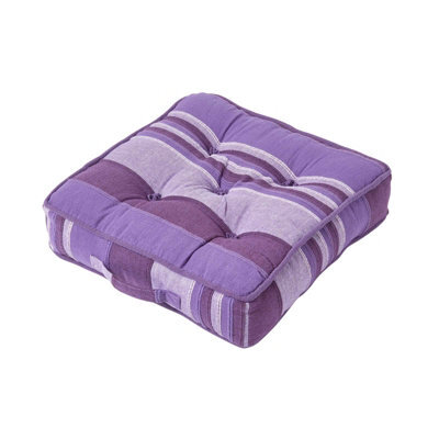 Homescapes Morocco Striped Cotton Floor Cushion Mauve - image 1