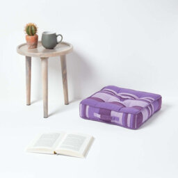 Homescapes Morocco Striped Cotton Floor Cushion Mauve - thumbnail 2
