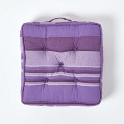 Homescapes Morocco Striped Cotton Floor Cushion Mauve - thumbnail 3