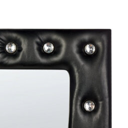 Beliani Standing Mirror Ansouis 150 Cm Faux Leather Black - thumbnail 9