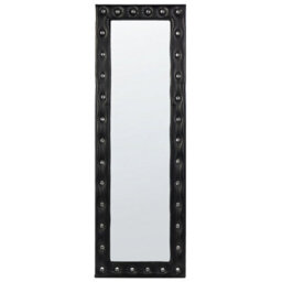 Beliani Standing Mirror Ansouis 150 Cm Faux Leather Black - thumbnail 5