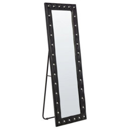 Beliani Standing Mirror Ansouis 150 Cm Faux Leather Black - thumbnail 4