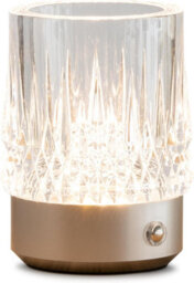 Lighting Supermarket Glass Tumbler Style Rechargeable Usb Silver Table Lamp - 3 Brightness Settings - thumbnail 2