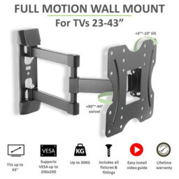 "Tech Art Full Motion Double Arm Tv Wall Mount Bracket 26"" To 43""" - thumbnail 2