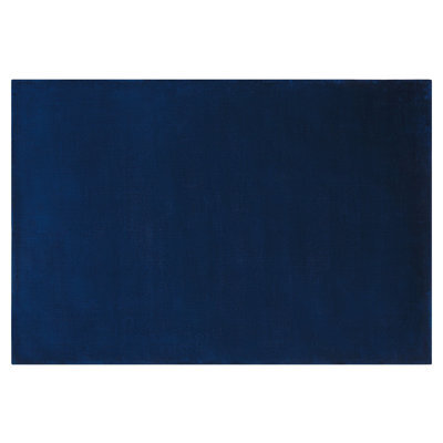 Beliani Rug Gesi Ii Navy Blue 140 X 200 Cm Viscose - image 1