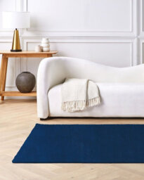Beliani Rug Gesi Ii Navy Blue 140 X 200 Cm Viscose - thumbnail 2