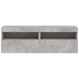 Berkfield Durable Tv Wall Cabinets With Led Lights 2 Pcs Concrete Grey 60X30X40 Cm - thumbnail 9