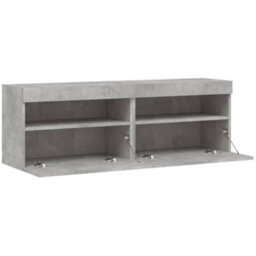 Berkfield Durable Tv Wall Cabinets With Led Lights 2 Pcs Concrete Grey 60X30X40 Cm - thumbnail 8
