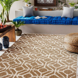 RugsX Carpet Flat 48957265 Geometric Rhombus Natural Beige String 140X200 Cm - thumbnail 1