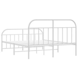 Berkfield Metal Bed Frame With Headboard And Footboard White 150X200 Cm - thumbnail 8