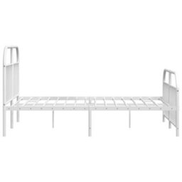 Berkfield Metal Bed Frame With Headboard And Footboard White 150X200 Cm - thumbnail 7