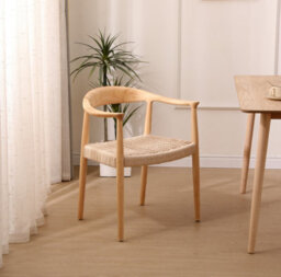 Nordlys Set Of 2 Wood And Rope Dining Chairs Exotic Boho Dining Room - thumbnail 3