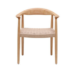 Nordlys Set Of 2 Wood And Rope Dining Chairs Exotic Boho Dining Room - thumbnail 8