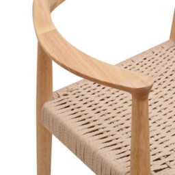 Nordlys Set Of 2 Wood And Rope Dining Chairs Exotic Boho Dining Room - thumbnail 5