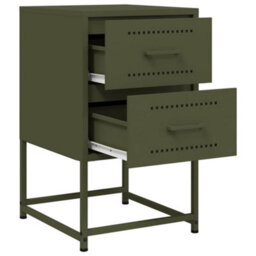 Berkfield Bedside Cabinet Olive Green 36X39X60.5 Cm Steel - thumbnail 9