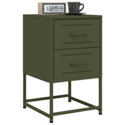 Berkfield Bedside Cabinet Olive Green 36X39X60.5 Cm Steel - thumbnail 4