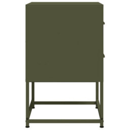 Berkfield Bedside Cabinet Olive Green 36X39X60.5 Cm Steel - thumbnail 7