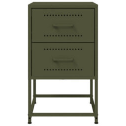 Berkfield Bedside Cabinet Olive Green 36X39X60.5 Cm Steel - thumbnail 6