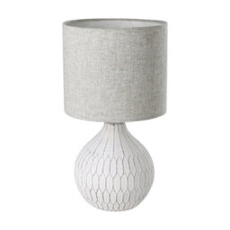 Eglo Bellariva 3 White Ceramic & Fabric Shade Table Lamp - thumbnail 3
