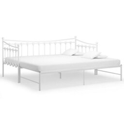 Berkfield Pull-Out Sofa Bed Frame White Metal 90X200 Cm - thumbnail 2