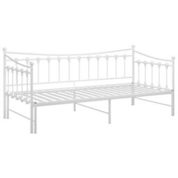 Berkfield Pull-Out Sofa Bed Frame White Metal 90X200 Cm - thumbnail 5