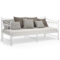 Berkfield Pull-Out Sofa Bed Frame White Metal 90X200 Cm - thumbnail 3