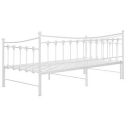 Berkfield Pull-Out Sofa Bed Frame White Metal 90X200 Cm - thumbnail 8